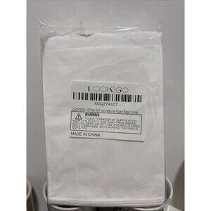 100Pc White Flat Paper Gift Bags (5" X 7") for Merchandise, Crafts, Party Favors